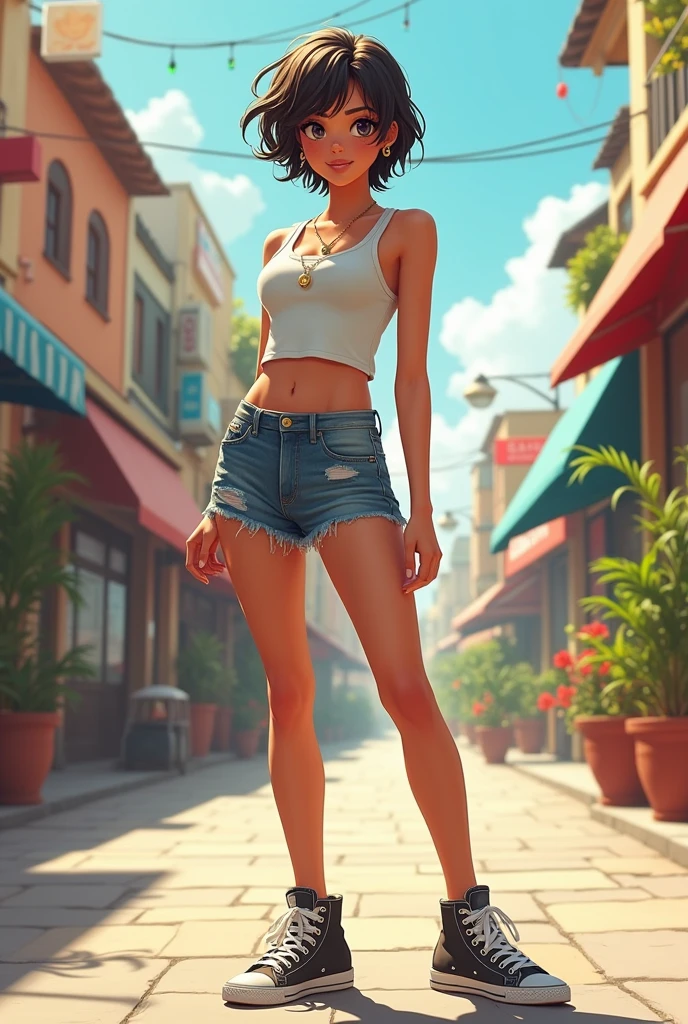Girl with short shorts