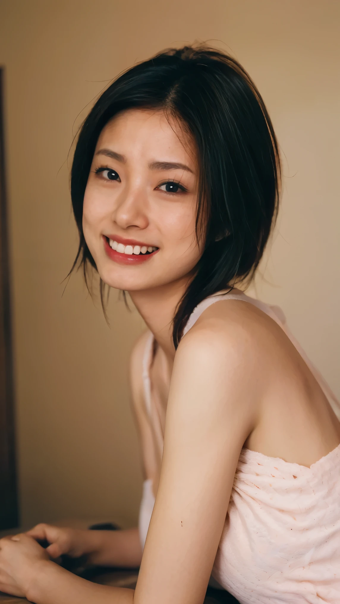 Cute Japan Mature, Brown Hair,Perfect Skin,Cute seductive smile, ((nude)),whole body,Big Breasts, pubic hair,Cute Face,Cute expression, Inside the prison