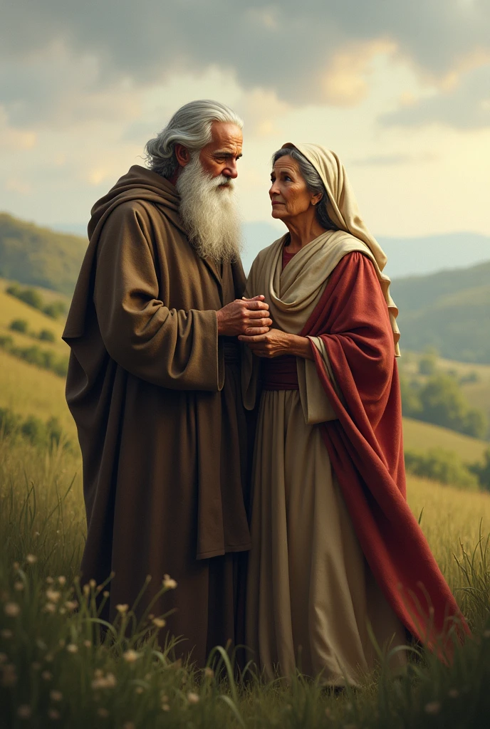 Biblical character Isaac and Rebekah very old
