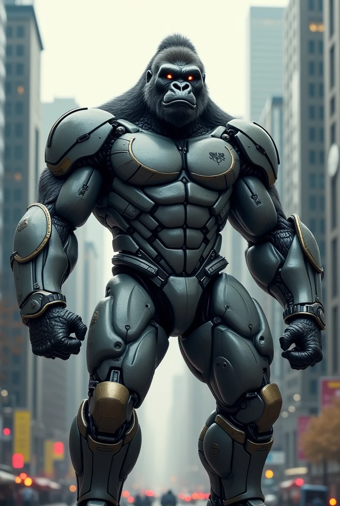 A superhero with gorilla-shaped armor