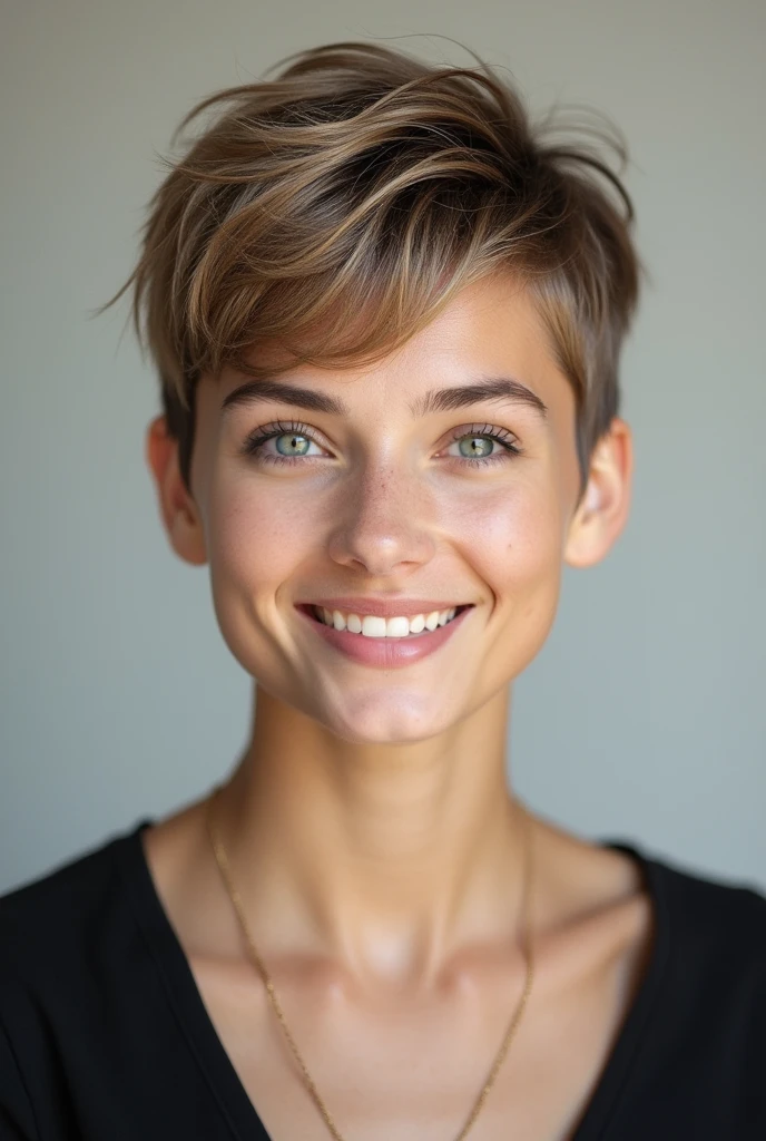 Change the hair from black and brown to short
