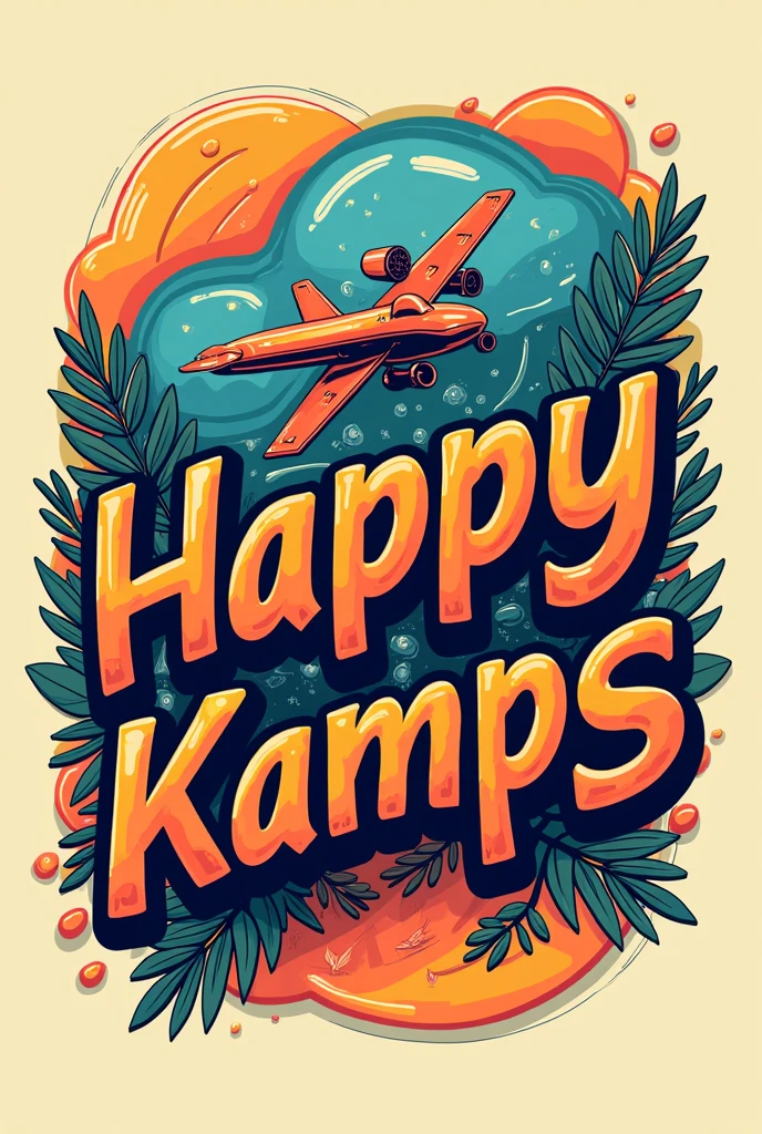 Desain kaos tulisan happy kamps, keren, 