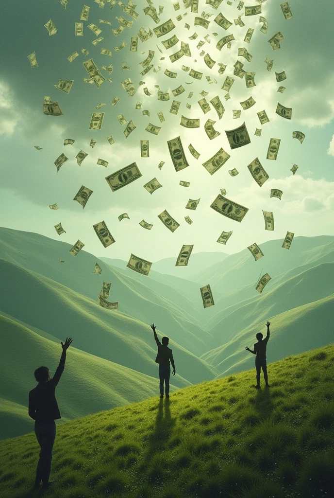 money fall from hills