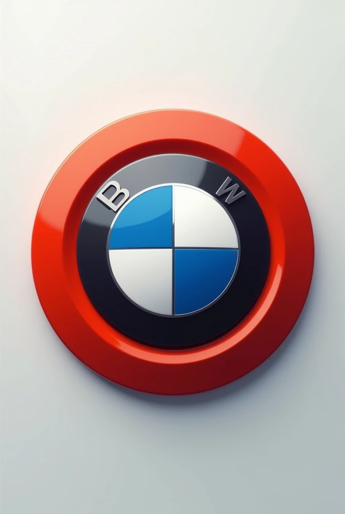 create a red bmw logo change the blue color to red change the blue center color to orange