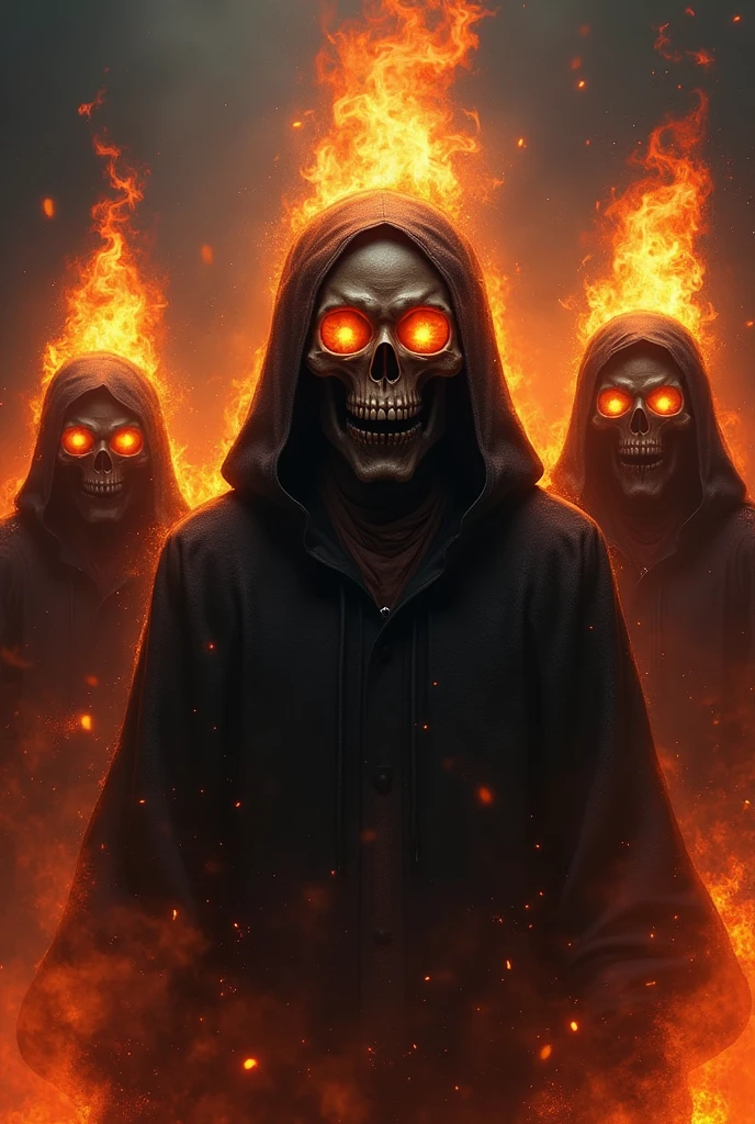 HOODED SKULLS ON FIRE WRITTEN YOU DESERVE IT TEAM