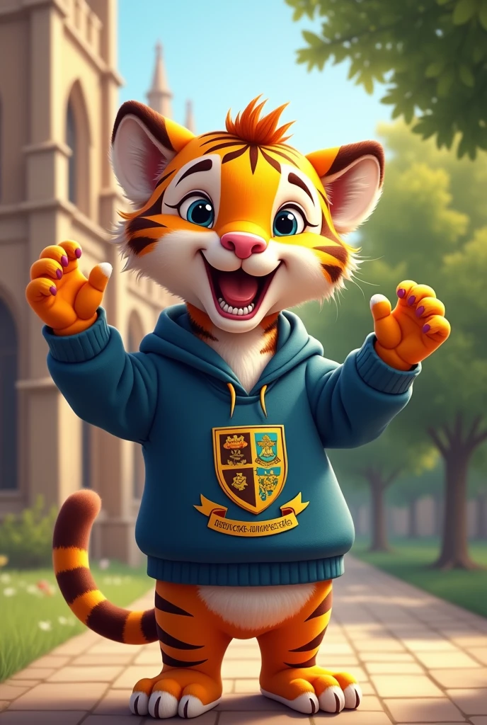 University Tiger happy with his exam why he passed