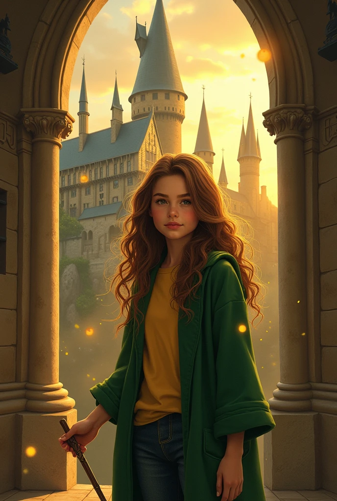 A cover for a Wattpad book about Harry Potter that has a Hufflepuff girl as the protagonist