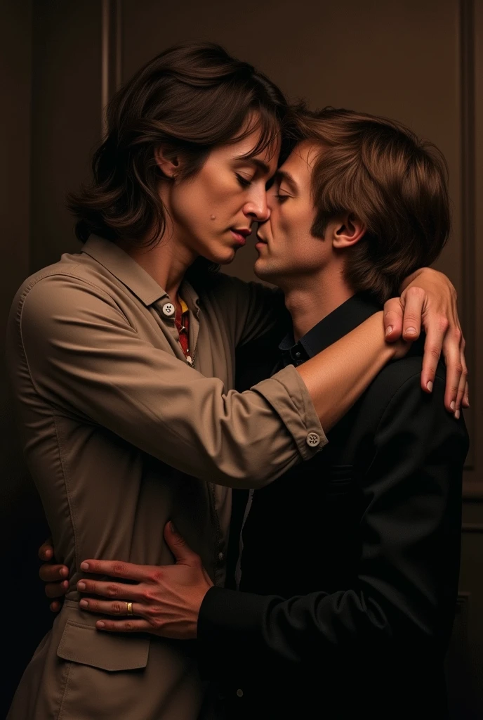 paul mccartney and john lennon kissing, john grabbing paul&#39;s waist

