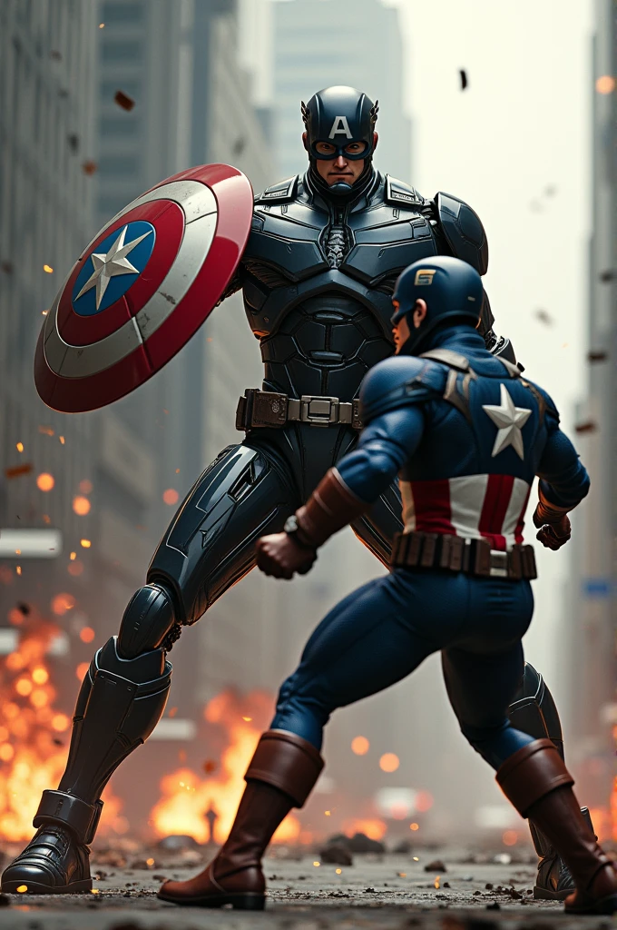 Robocop defeating captain america