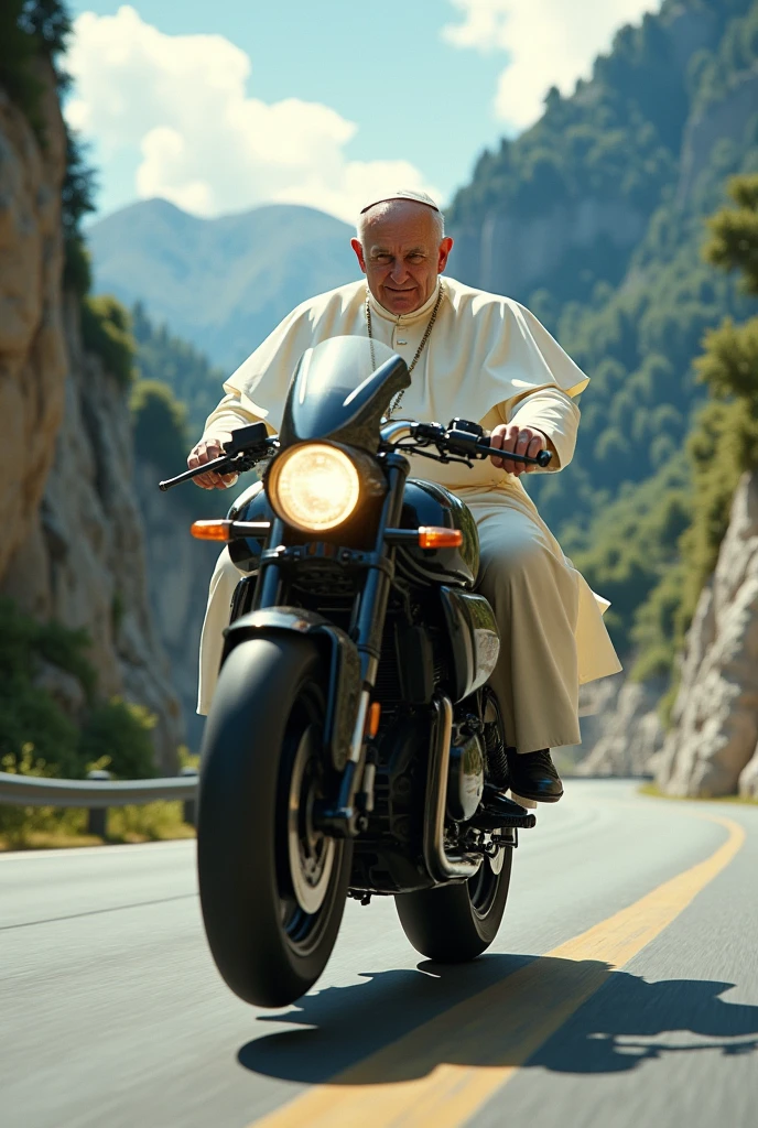 Believes Pope John Paul the Second doing illegal stunts on a high-powered motorcycle 