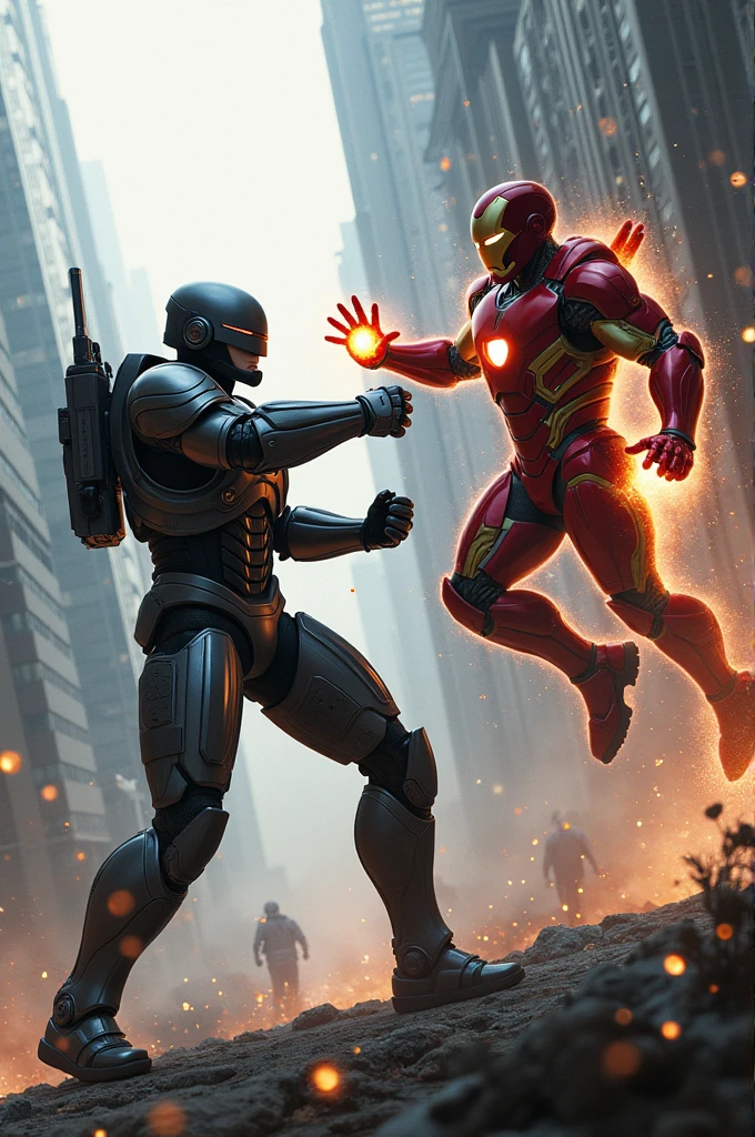 Robocop defeating iron man