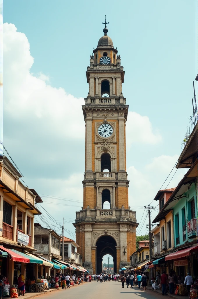 Eastend police clock tower in Sierra Leone west Africa
