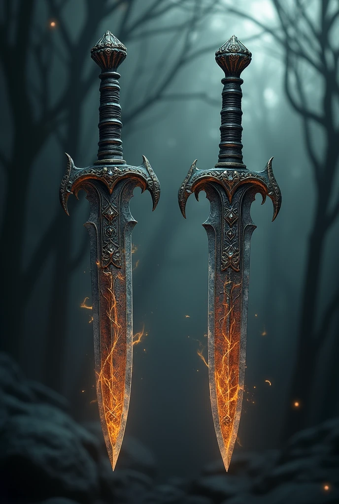 Two small swords with evil energy