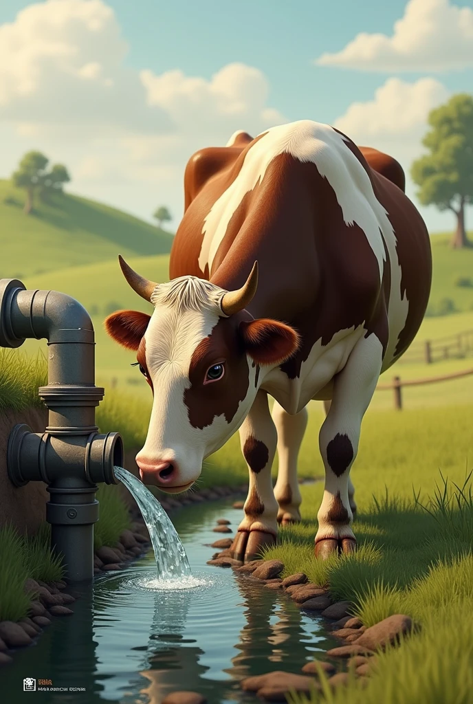 A cow for revar drinking water with pipe