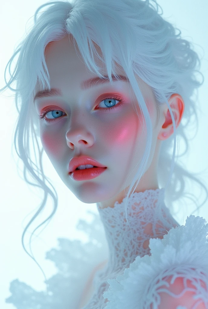 Please can you create.and the name brunella. This name has the texture of melting ice but with touches of pink color. This image is on a white background and looking straight ahead.