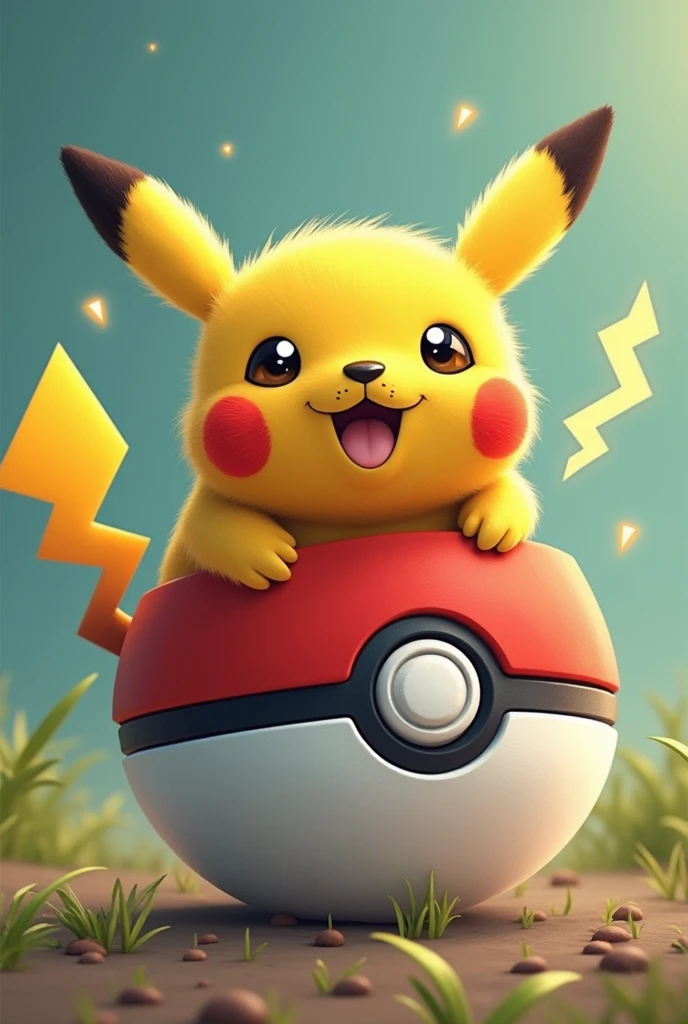 Beaver dressed as Pikachu coming out of a Pokeball