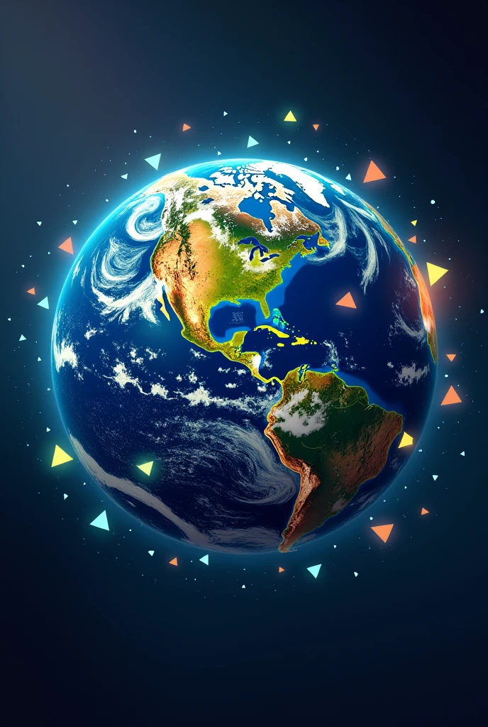 Planet Earth with triangle shapes