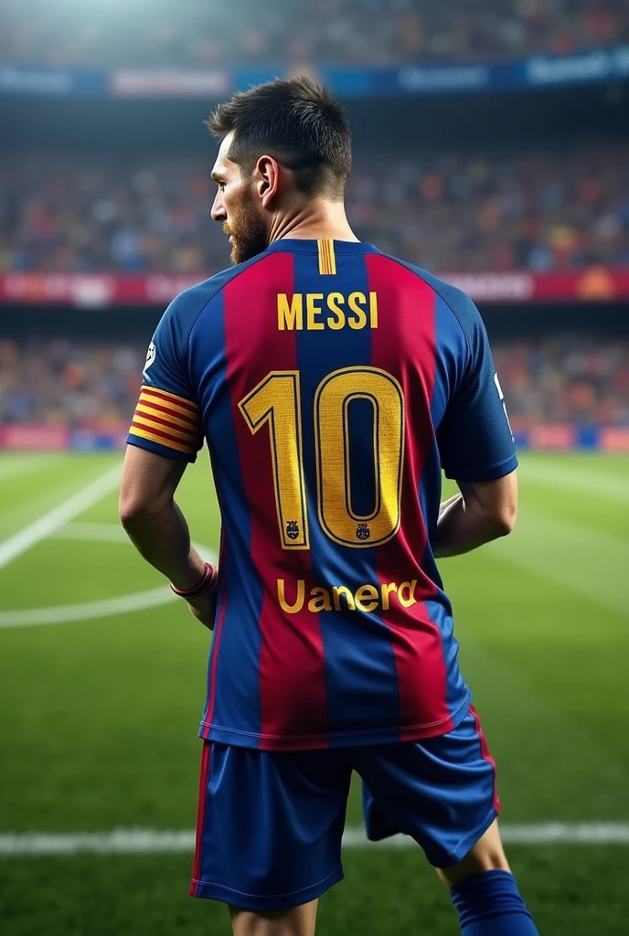 I want Barca's Messi to wear his shirt and put his name on it "Alex and he comes out with the number 10 and below the INSANE FC number