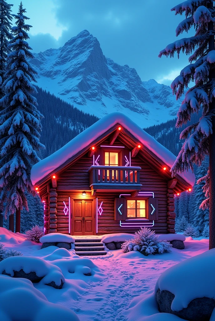 Chalet in neon tones