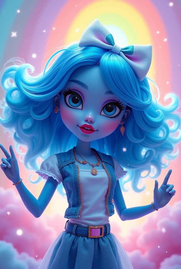 Blue Rainbow high doll speaking sign language arts