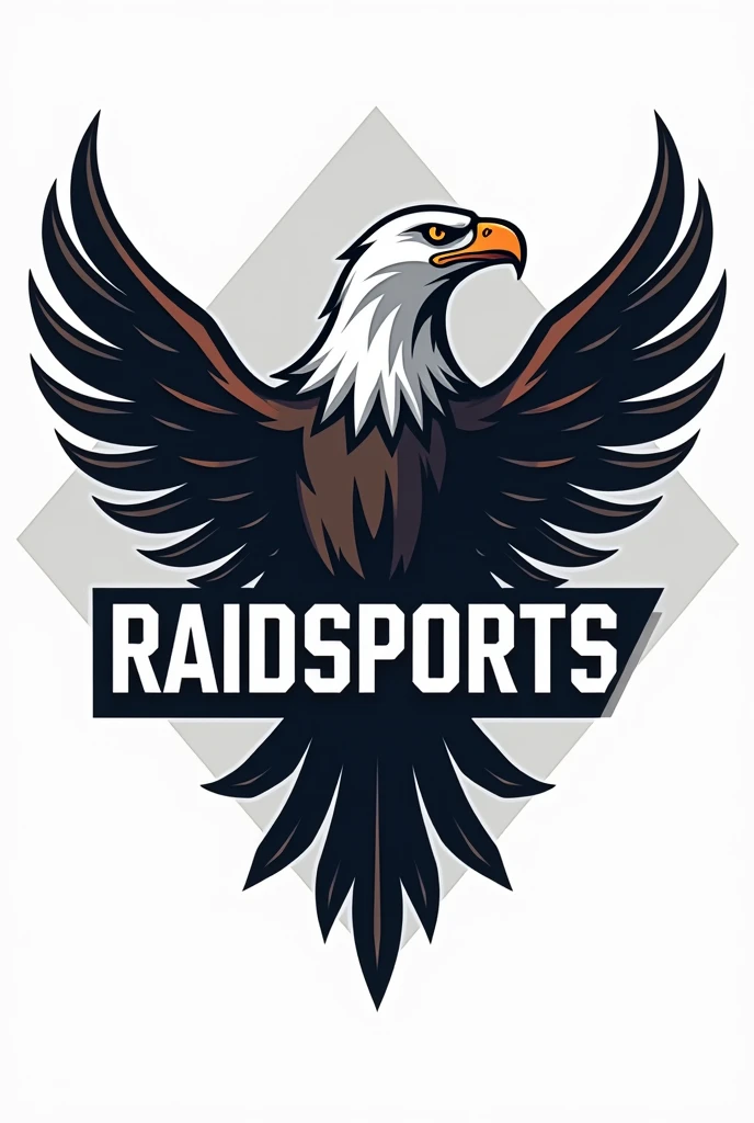create a sports store logo with a png drawn eagle Store name: RaidSports description: the store name must be below the eagle