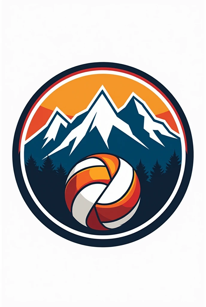 Create a volleyball Nepal round logo with volleyball