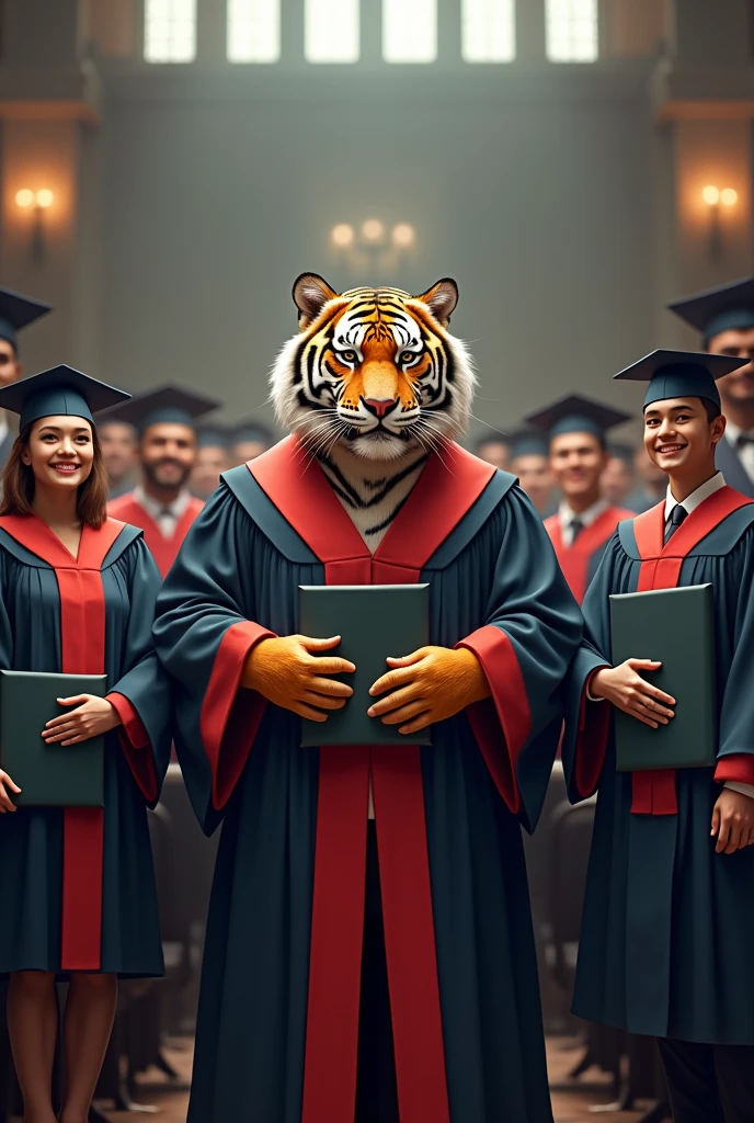 Tiger graduates from medicine with his classmates