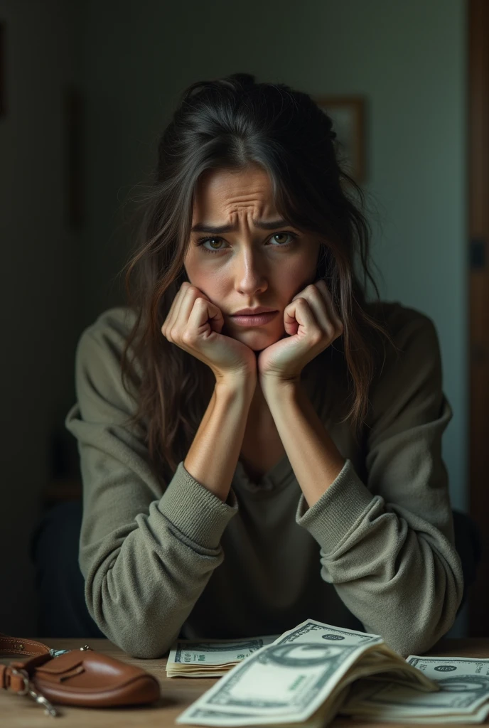 Woman with lack of money