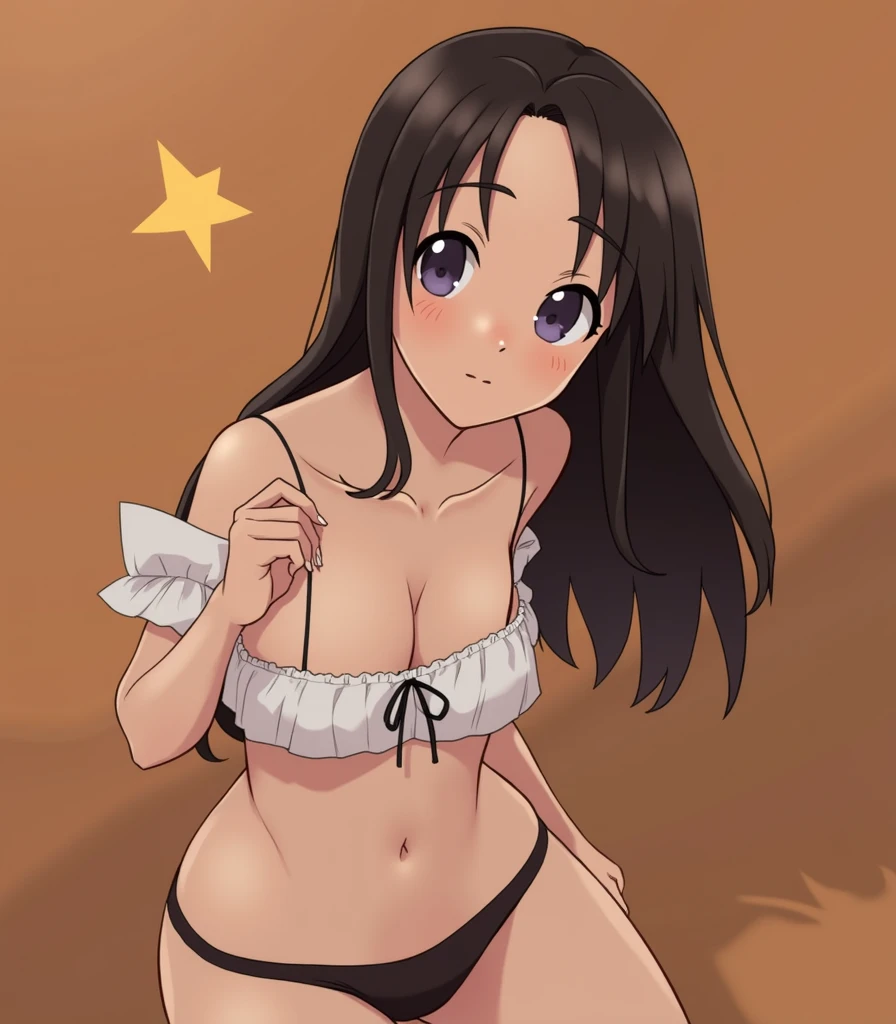 18 year old girl with dark hair in underwear