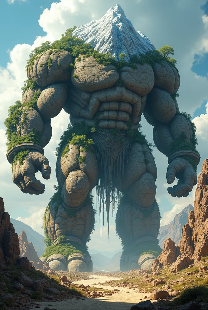 Spawns a stone titan that has these 3 biomes on its back: forest,mountains,desert