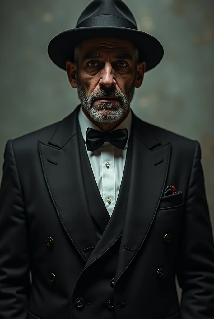 naughty man,fine clothes and hat, Very hurt 