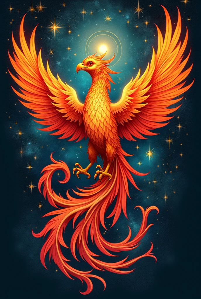 phoenix and constellations tattoo
