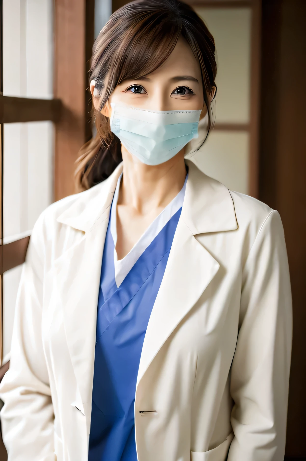 Wearing a surgical mask