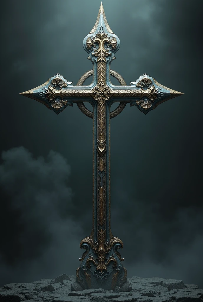 Pointed cross, with a pointed crown