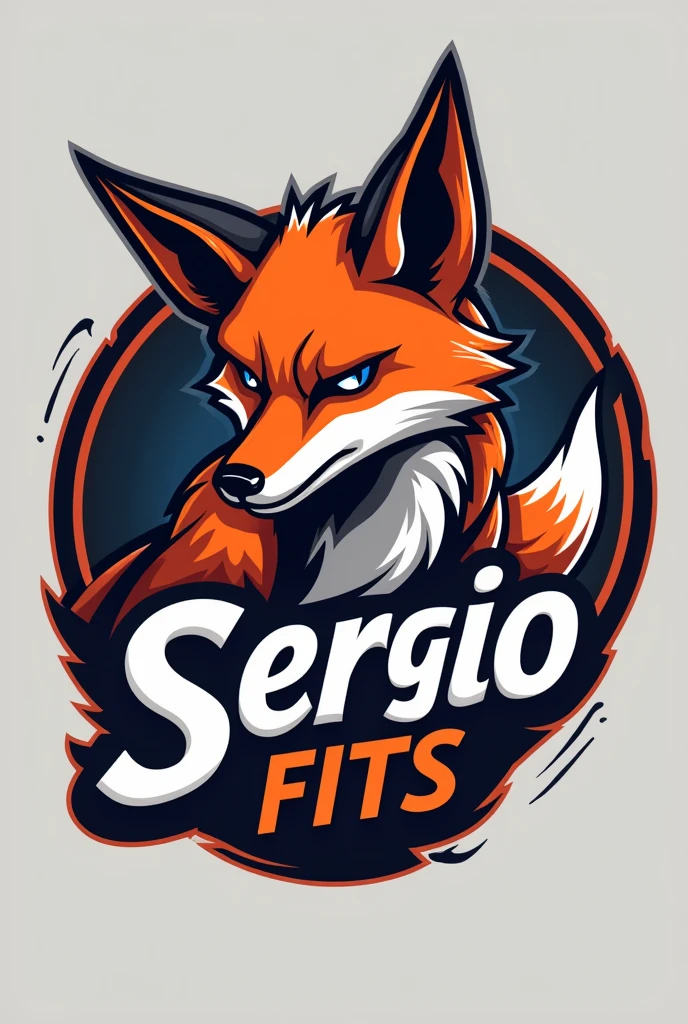 A logo for a fitness trainer that combines a fox with the words Sergio fitss