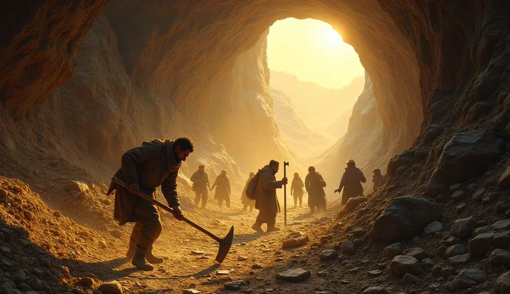 A gold mine where several people are working،india,1987 cold
