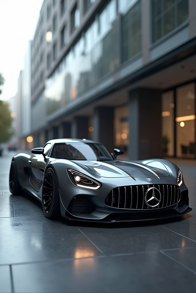 A sports shoe in the shape of a Mercedes-Benz car.