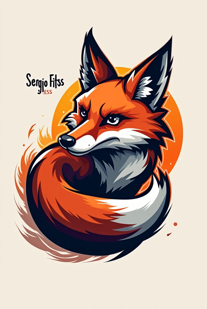 A logo for a fitness trainer that combines a fox with the words Sergio fitss