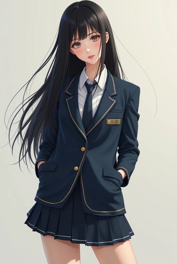 RAW Photos、high school girl、Showing the whole body、School uniforms、Long straight black hair、A peerless beauty、