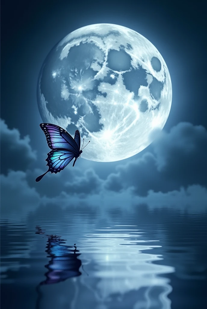 Moon with a butterfly