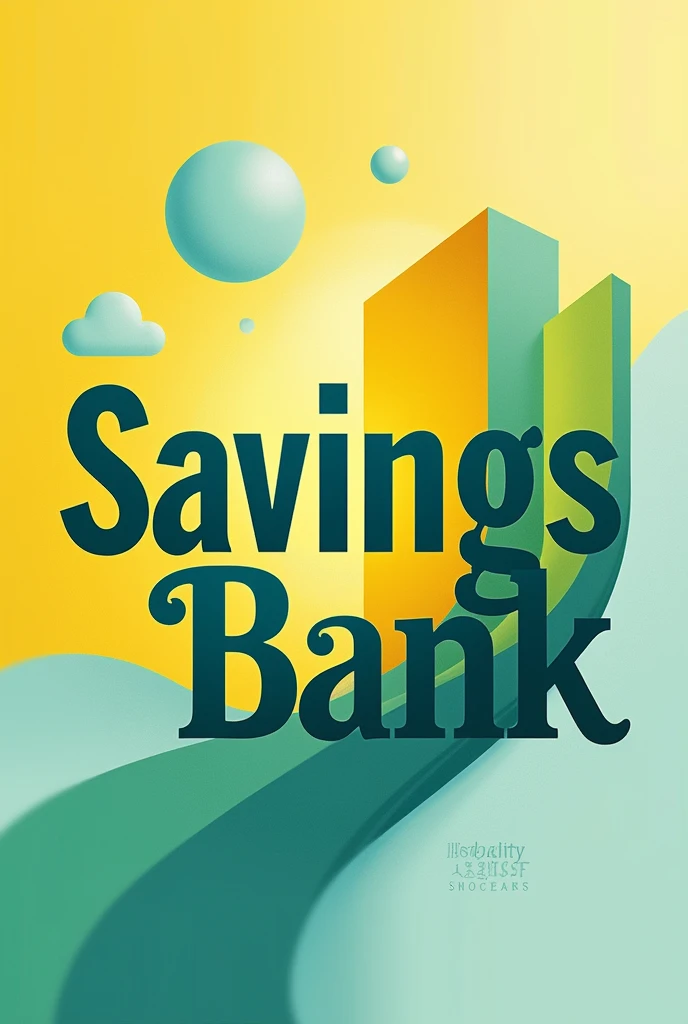 Create an art from a company called: Savings bank forging your future in yellow, green and blue