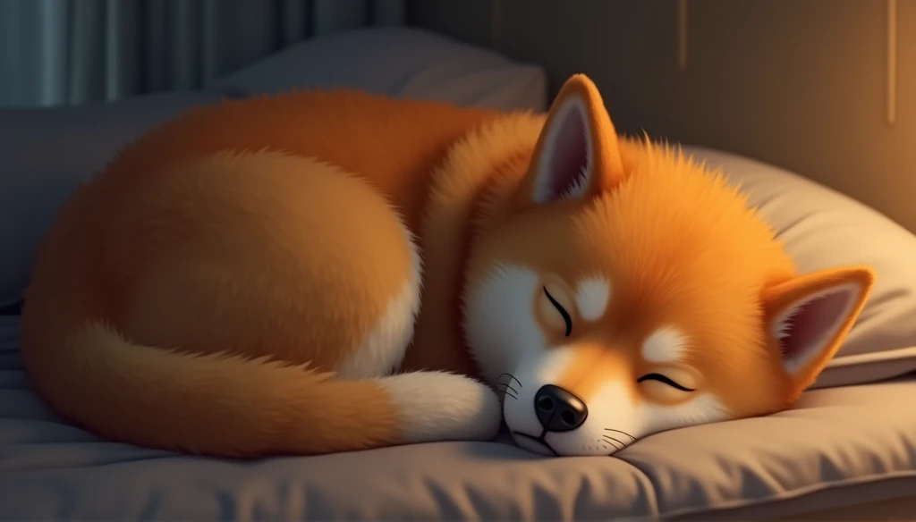 Sleepy Shiba Inu，Warm nights