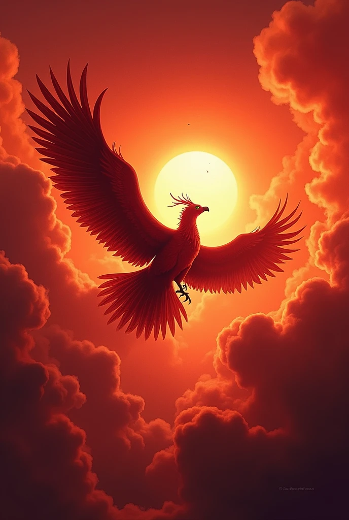Garuda Indonesia in red clouds 
