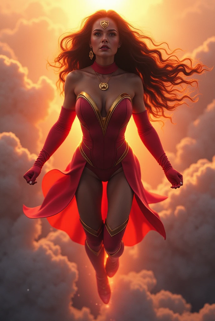 A powerful fullbody bodysuit, inspiring superwoman, eternally dedicated to protecting her world, beautiful detailed eyes,beautiful detailed lips,extremely detailed eyes and face,long eye lashes,sexy belly, big buttocks, small waist, big breasts,nude, naked,superhero minicostume,flying in the sky,glowing energy aura,dramatic lighting,cinematic composition,vibrant colors,digital art,photorealistic,8k,best quality,masterpiece