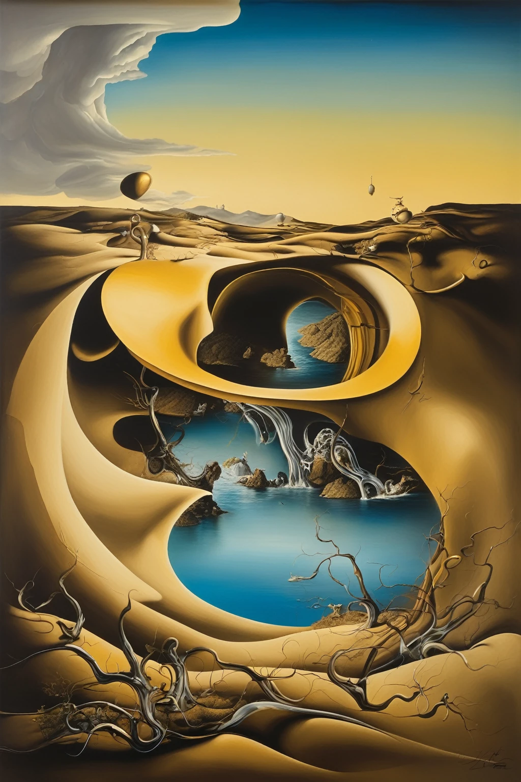 painting in the style of dali