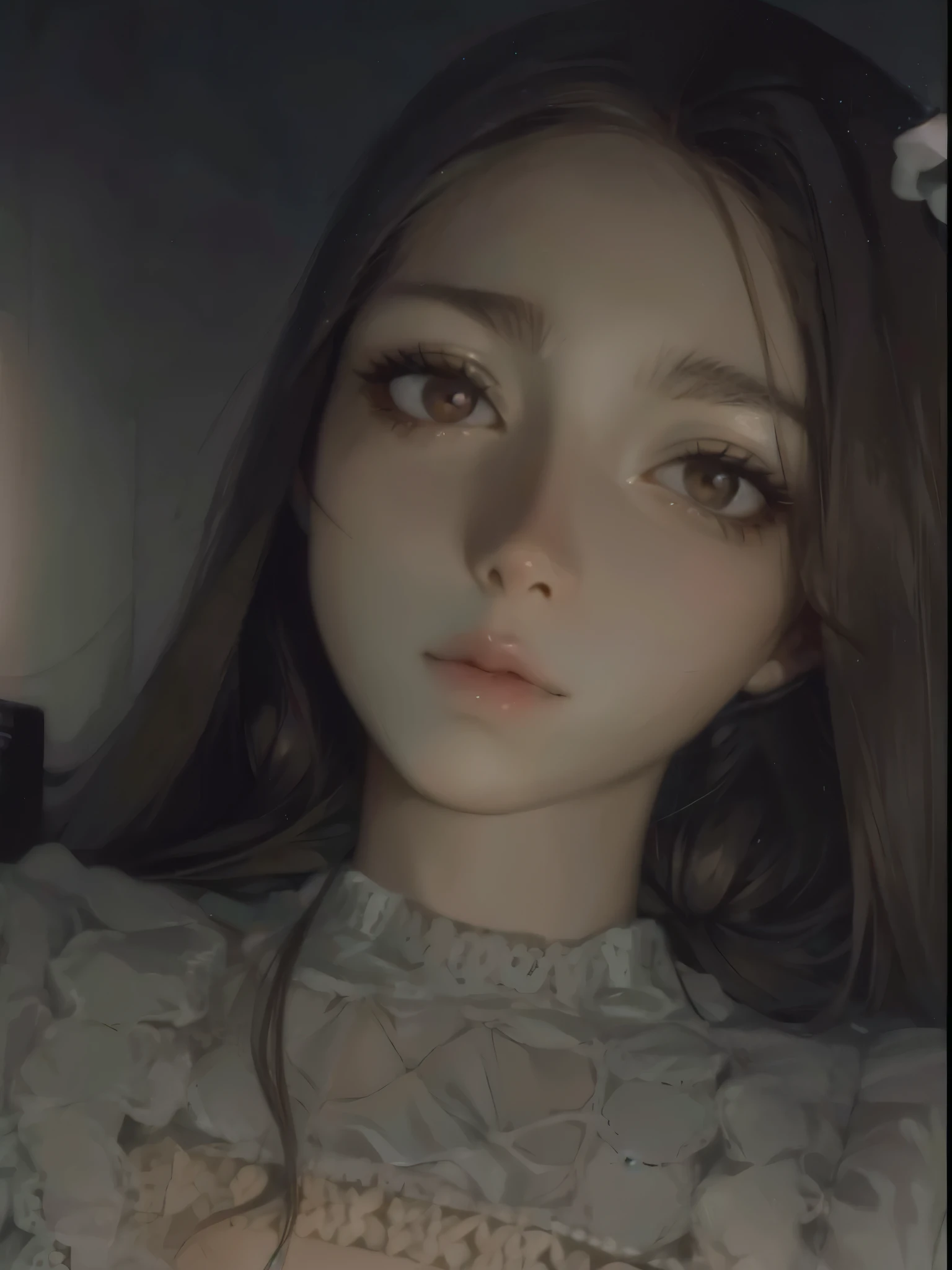 anime girl , Brown hair, light brown eyes, white skin, beautiful