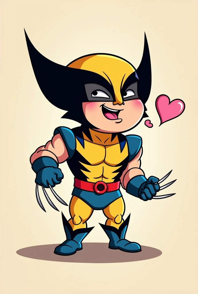 WOLVERINE CARTOON BLOWING KISS
