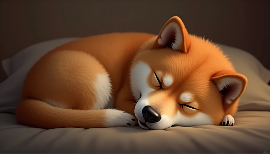 Sleepy Shiba Inu，Warm nights