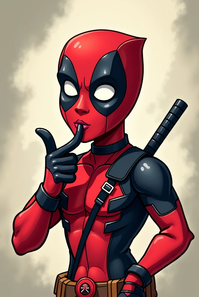 DEADPOOL CARTOON BLOWING A KISS

