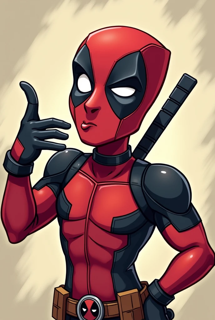 DEADPOOL CARTOON BLOWING A KISS

